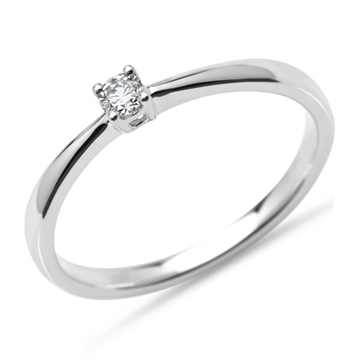 Solitairering i Hvidguld