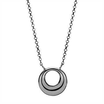 Collier i sort Sølv