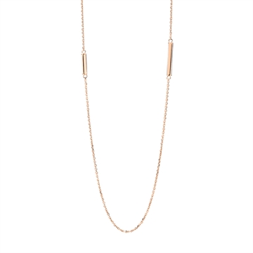 Lang rosaforgyldt collier m. stave