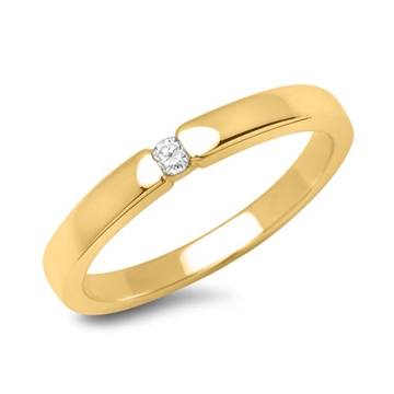 Solitairering i 14 kt. Guld - 0,50  ct