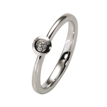 Solitairering i hvidguld