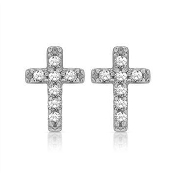 Ørestikker i Sølv m. kors
