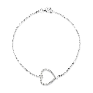 Armbånd i Sølv m. hjerte