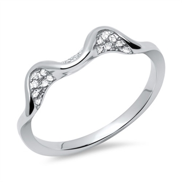 Ring i Sølv m. zirkonia