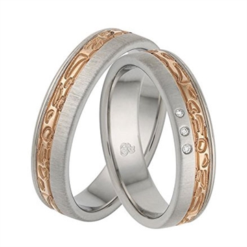 Vielsesringe i Stål og Rødguld