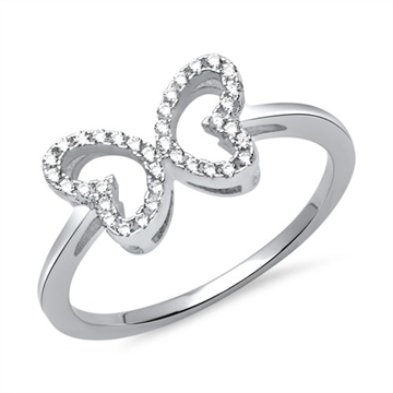 Ring i sølv med sommerfugl