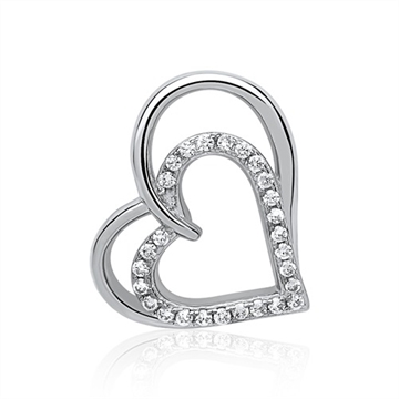 Vedgæng i Sølv m. dobbelt hjerte