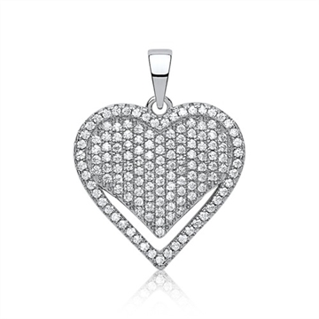 Vedhæng i Sølv m. hjerte