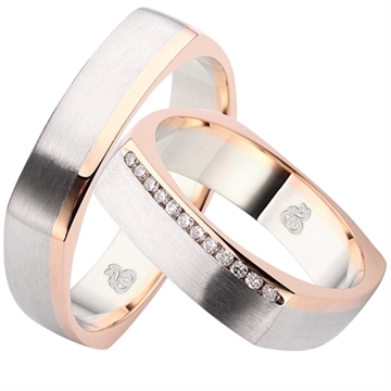 Vielsesringe i Palladium og Rødguld