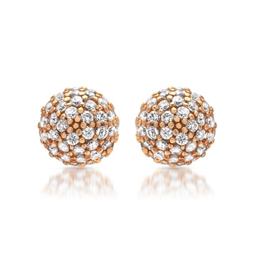 Rosaforgyldte ørestikker i Sølv