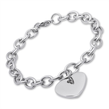 Armbånd i Stål m. hjerte