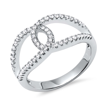 Ring i Sølv m. zirkonia