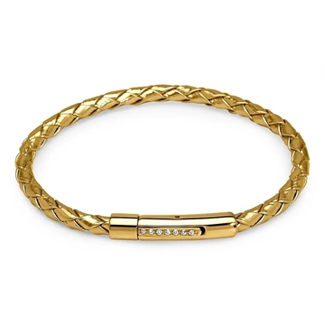 Forgyldt læderarmbånd 