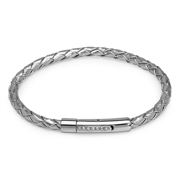 Forsølvet læderarmbånd