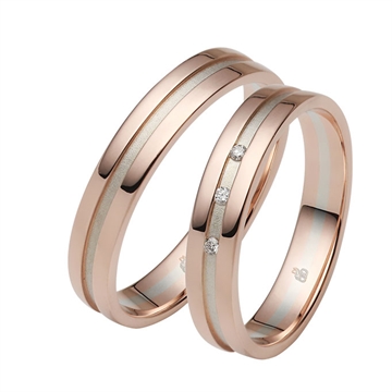 Vielsesringe i Rødguld og Hvidguld