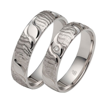 Vielsesringe i 8 karat Hvidguld