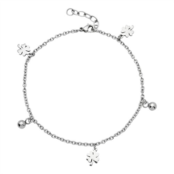 Ankelkæde i Stål m. kløver