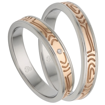 Vielsesringe i Stål og Rødguld