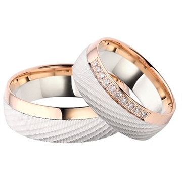 Vielsesringe i Rødguld og Hvidguld
