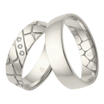 Vielsesringe i 8 kt. Hvidguld