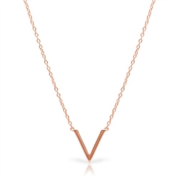 Rosaforgyldt halskæde m. vedhæng