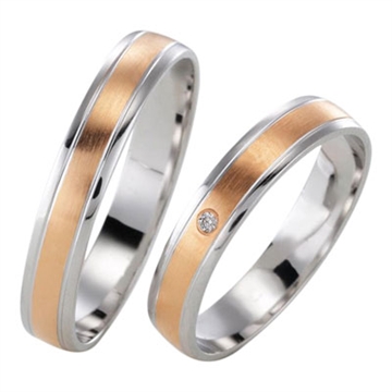 Vielsesringe i Palladium og Rødguld