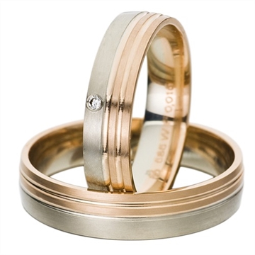 Vielsesringe i Palladium og Rødguld