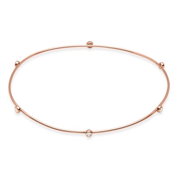 Rosaforgyldt armring m. zirkonia