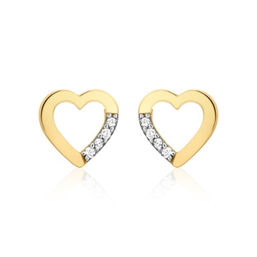 Øretikker i Guld med hjerter