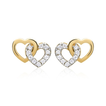 Ørestikker i Guld med hjerter