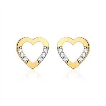 Ørestikker i Guld med hjerter