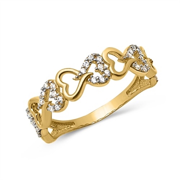 Ring i Guld med hjerter