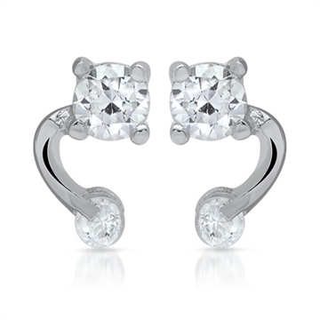 Ørestikker i Sølv m. zirkonia