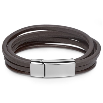 Brunt læderarmbånd 