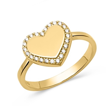 Ring i Guld med hjerte