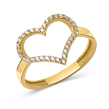 Ring i Guld med hjerte