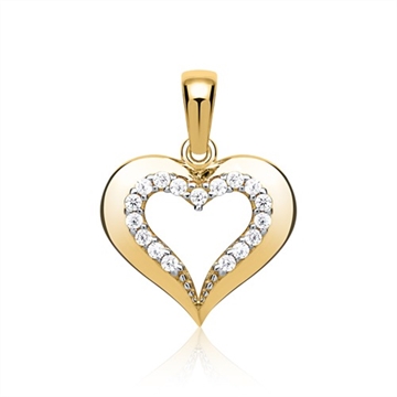 Vedhæng i Guld med hjerte