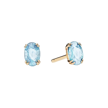 Ørestikker i 8 kt. Guld m. Topaz