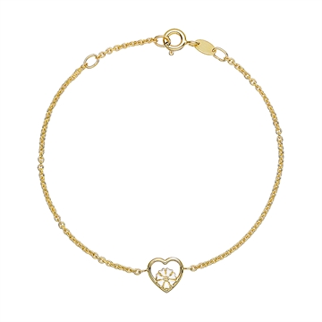 Forgyldt Marguerit armbånd med hjerte