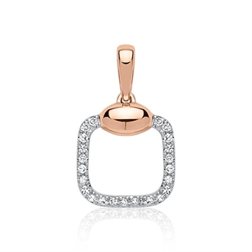 Diamanrvedhæng i Rødguld