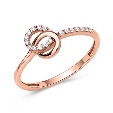 Ring i Rødguld med zirkonia