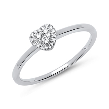 Diamantring med hjerte