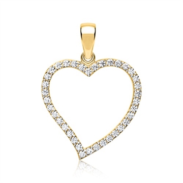 Vedhæng i Guld med hjerte