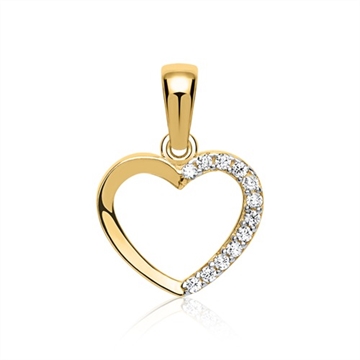 Vedhæng i Guld med hjerte