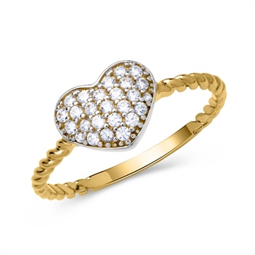 Ring i Guld med hjerte