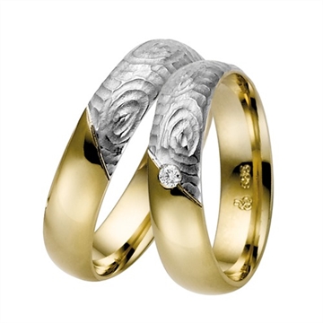 Vielsesringe i 8 kt. Guld & Hvidguld