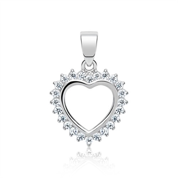 Vedhæng i hvidguld med hjerte