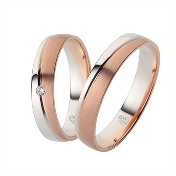 Vielsesringe i Rød og hvidguld