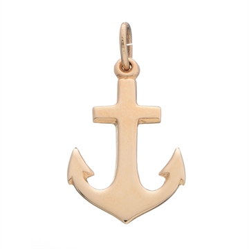 Vedhæng i guld med anker
