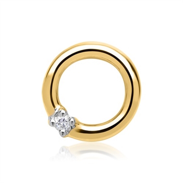 Rundt vedhæng i guld